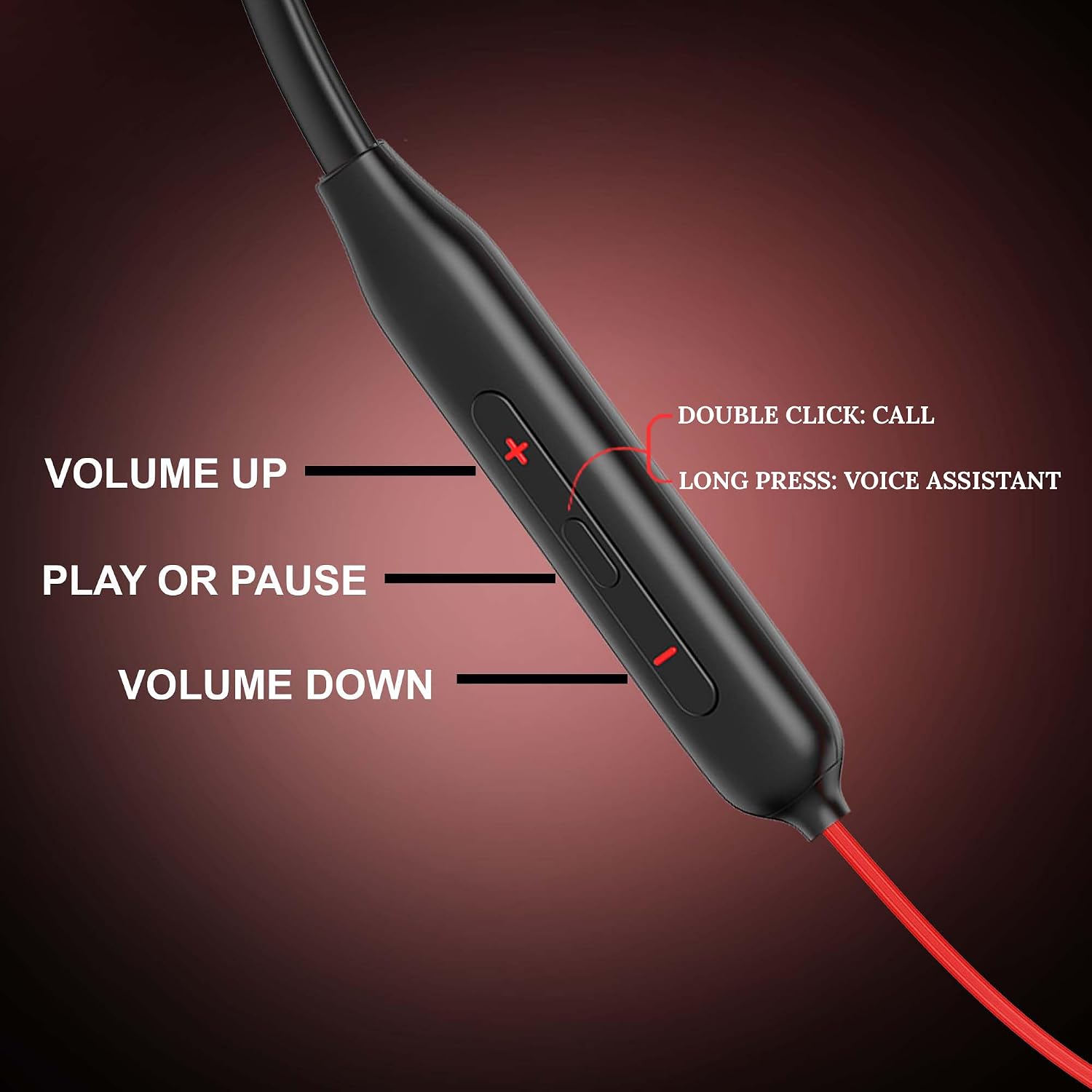 N2C Bluetooth Neckband with 52H Playtime, Deep Bass, Stereo Sound, HD Calls, Magnetic Earbuds
