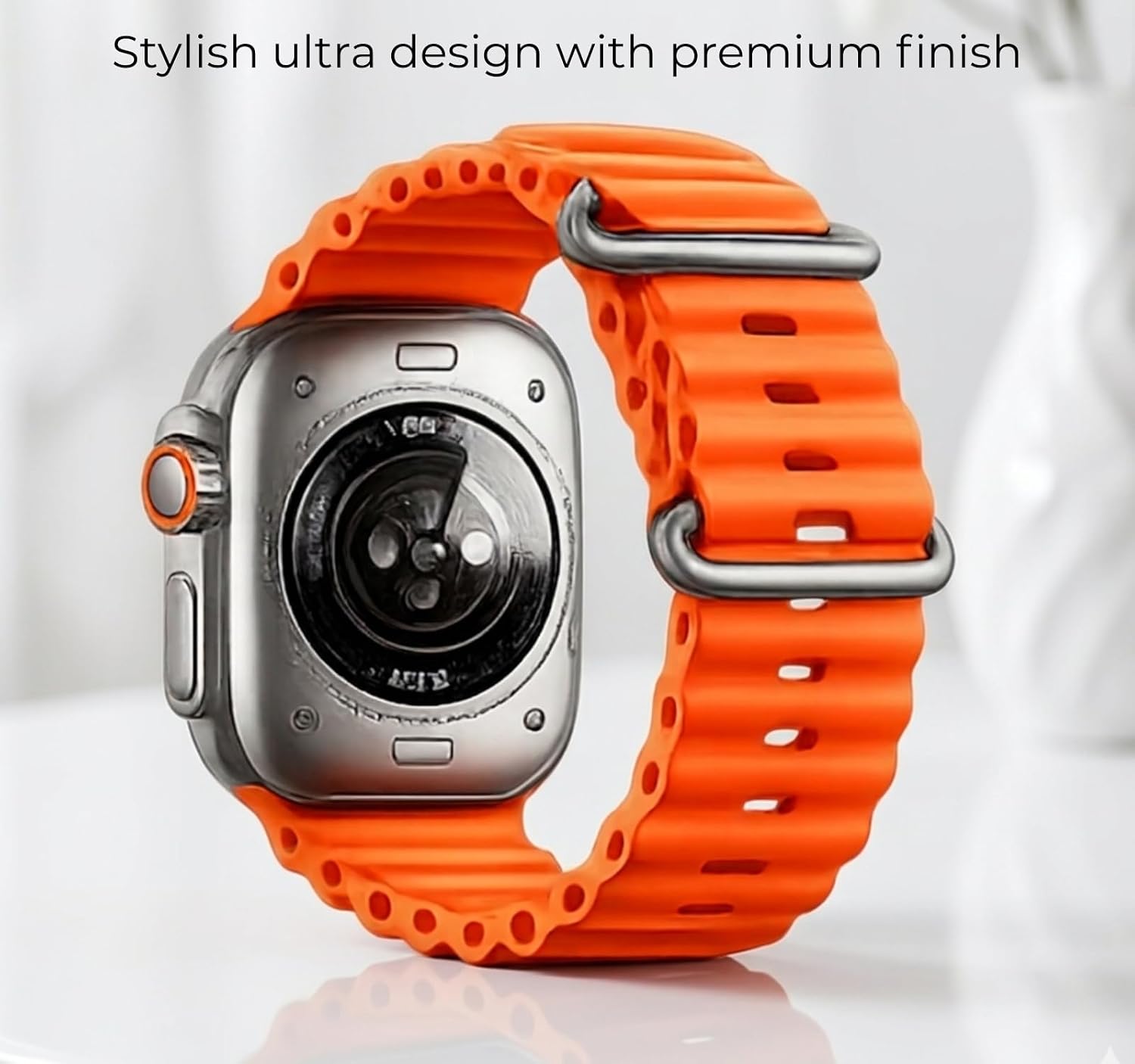 N2C Smartwatch 7 in 1 with Advanced Features, Bluetooth Connectivity, Orange Loop Strap, HD Touch Screen
